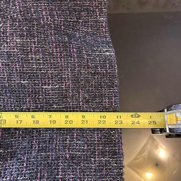 La Fayette 148 Skirt Suite Size 8/10 Alpaca Blend Woven Boucle Navy Business - Picture 13 of 13